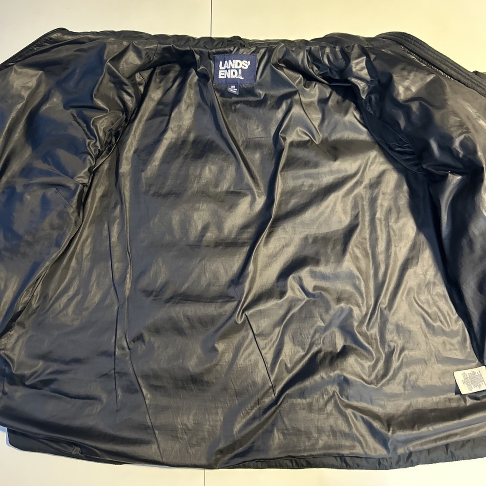 Lands' End Jacket Womens Black Puffer Down Full Zip Pockets Plus 2X 20W - 22W - Picture 7 of 14